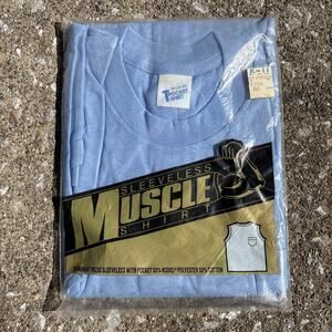 Deadstock Vintage T Pocket Shirt M SLEEVESLESS 50 50 Kodel Made USA 70s 80s NOS